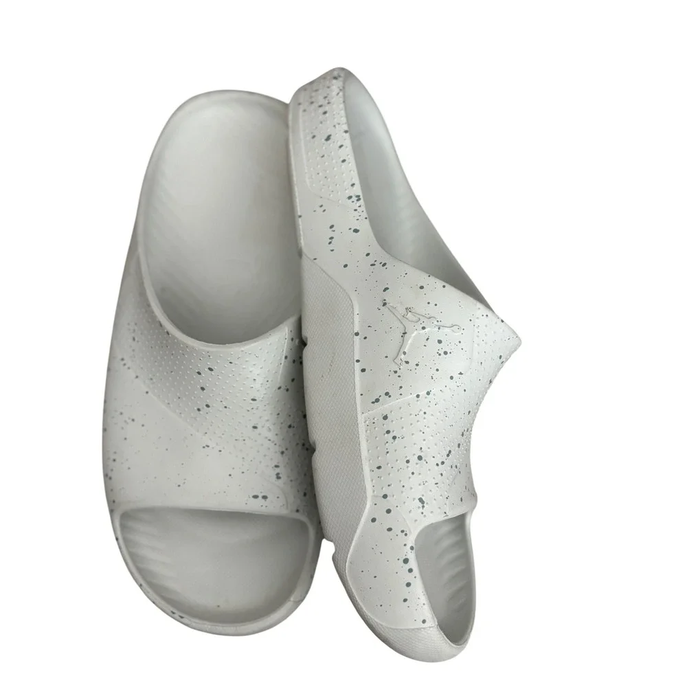 Jordan Post Slides White Grey Speckled Cement Mens‎ Size 12 DX5575-100 MS12C